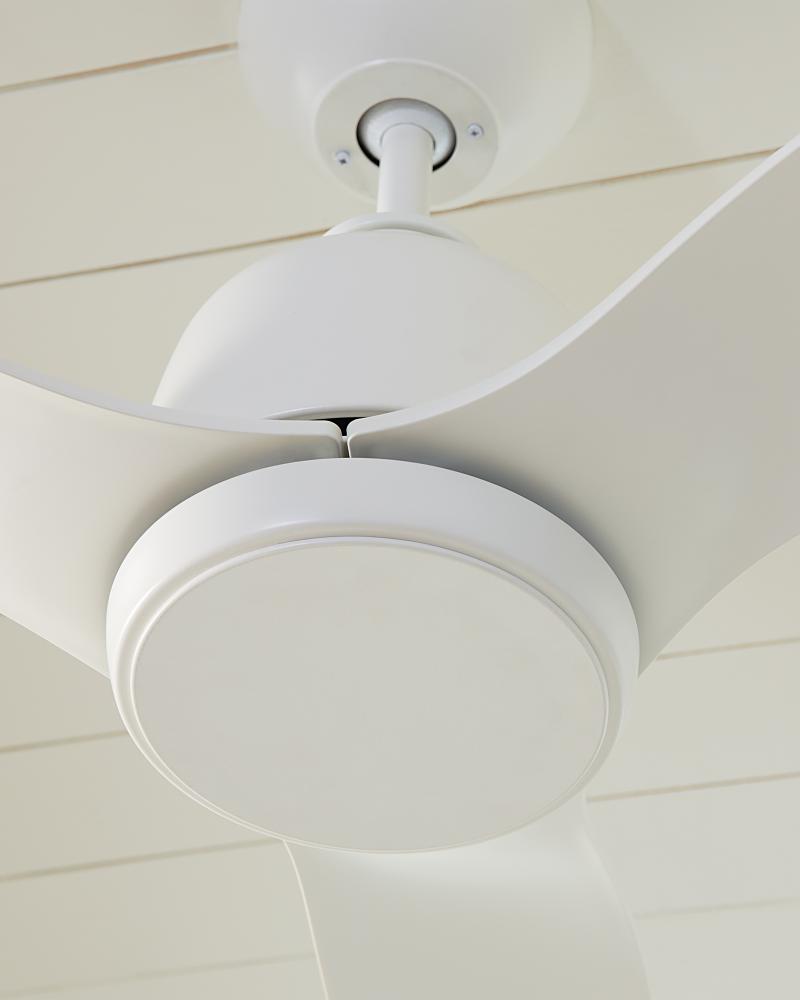 Avila 54" Dimmable Integrated LED Indoor/Outdoor Coastal White Ceiling Fan with Light Kit