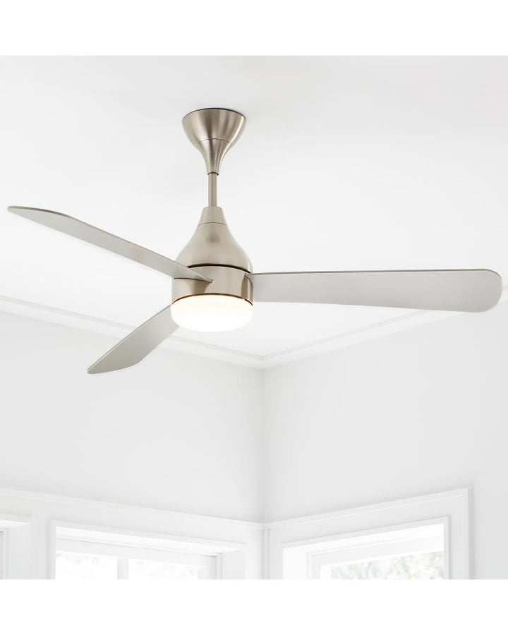 Streaming Smart 60" Dimmable Indoor/Outdoor Integrated LED Brushed Steel Ceiling Fan
