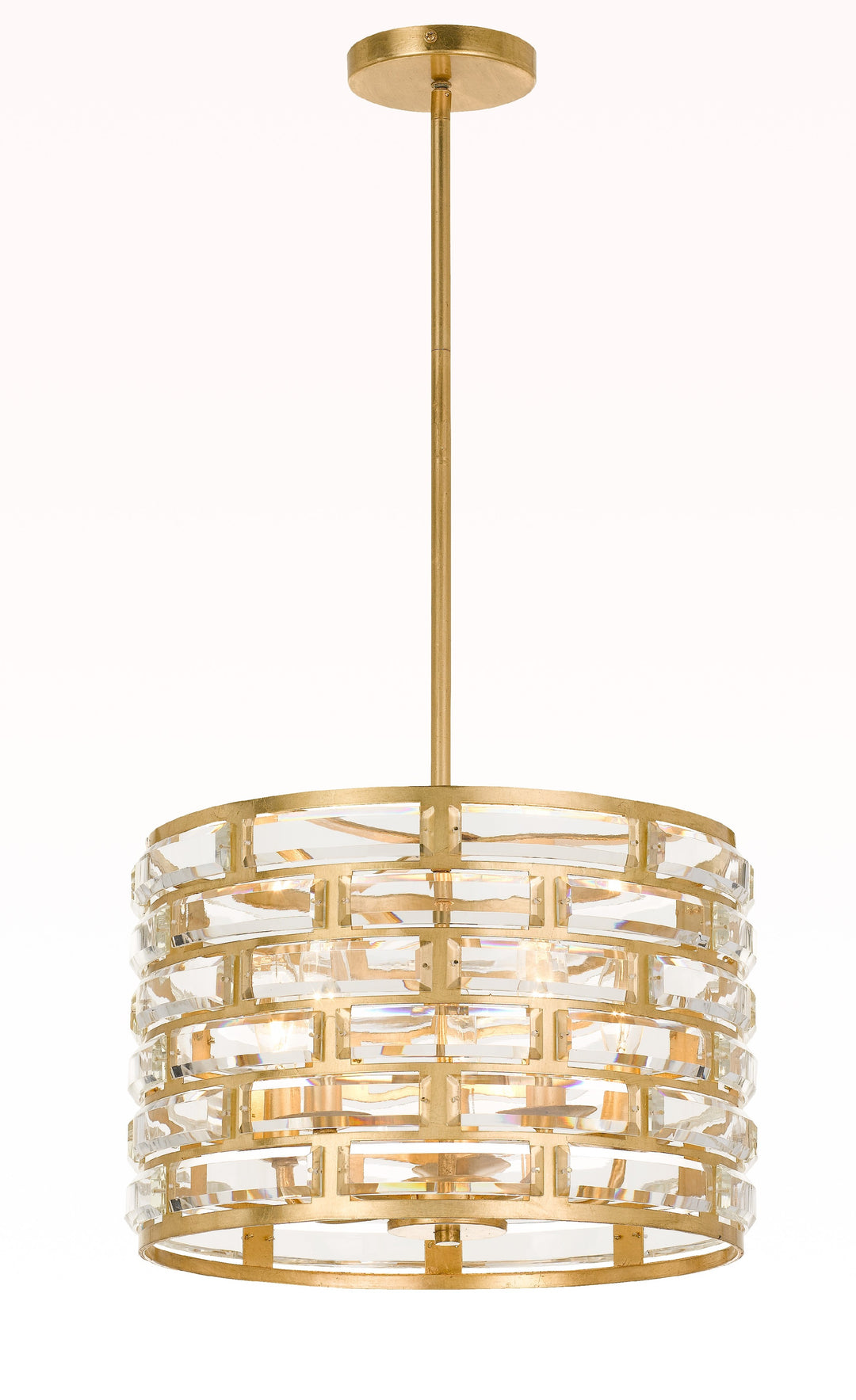 Meridian 5 Light Antique Gold Pendant