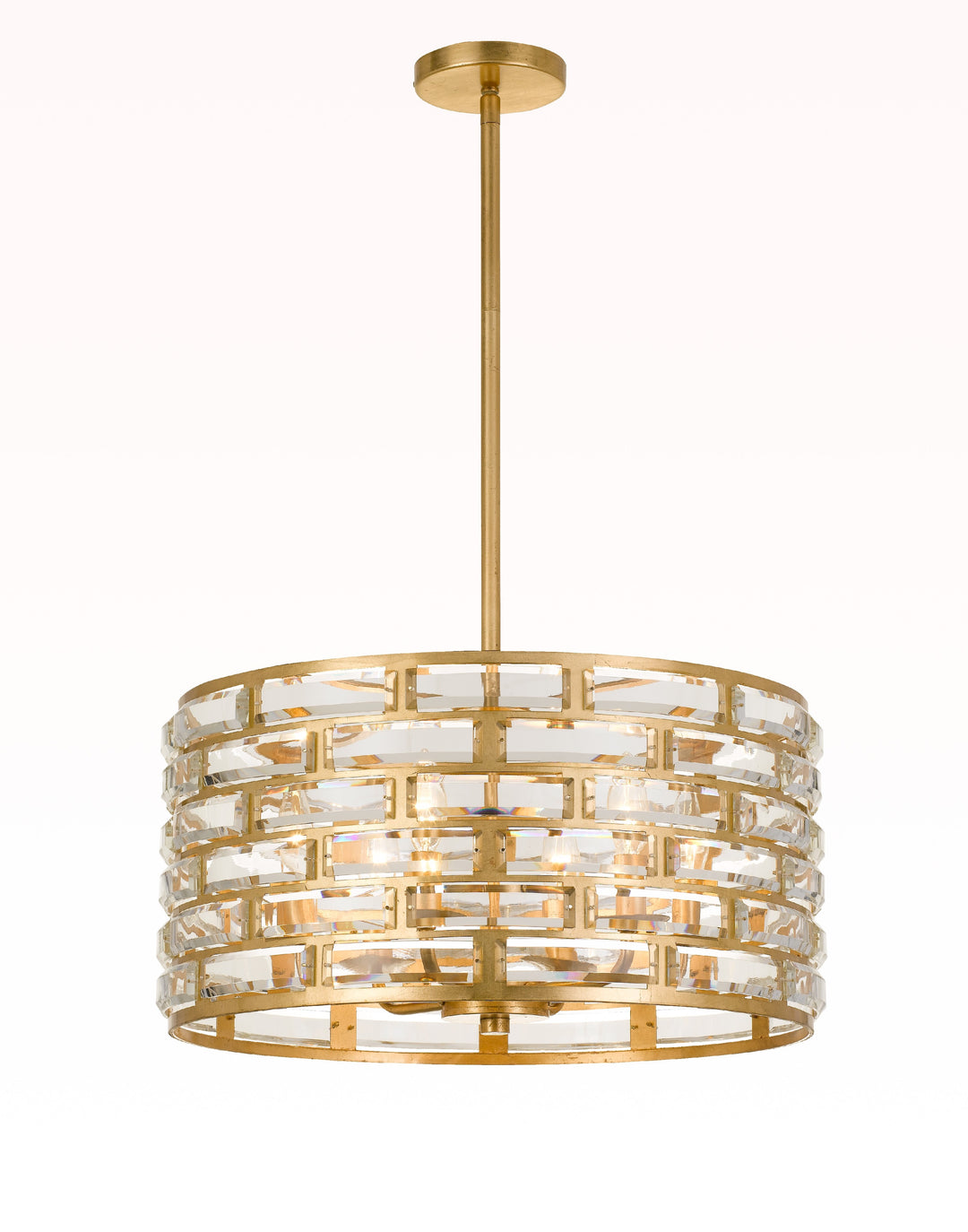 Meridian 6 Light Antique Gold Pendant