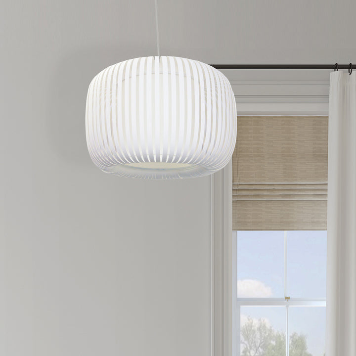 1LT Pendant Slit Shade Linda White White