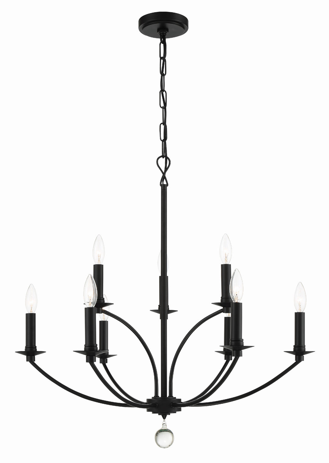 Mila 9 Light Black Chandelier