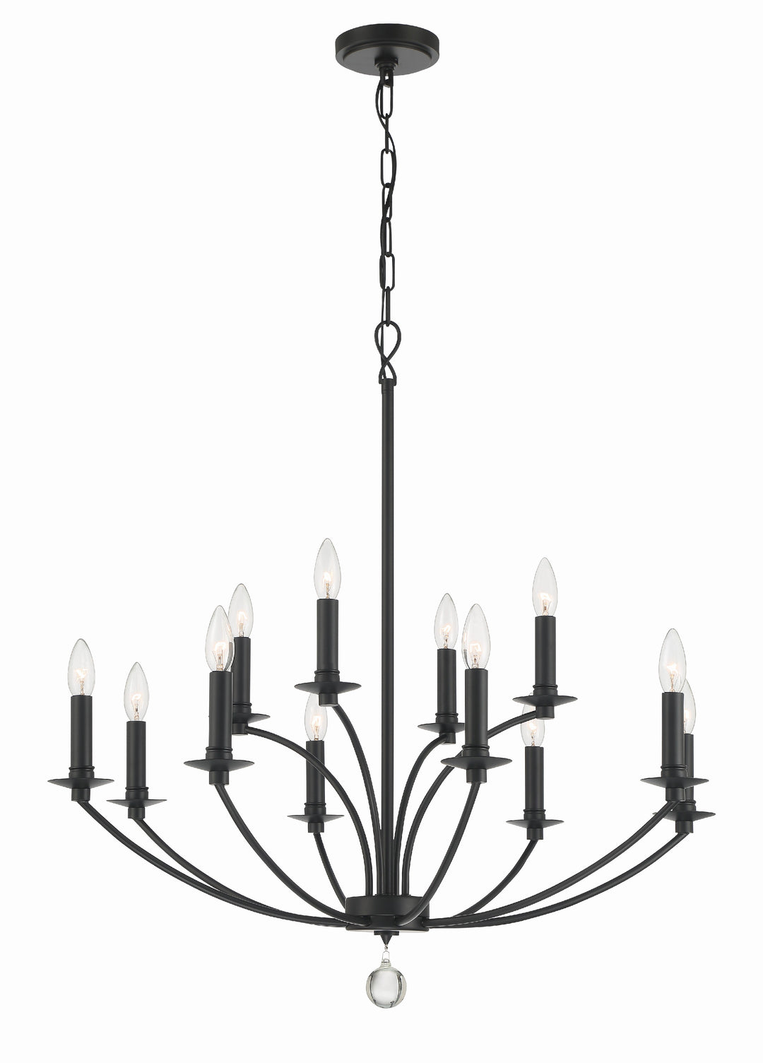 Mila 12 Light Black Chandelier