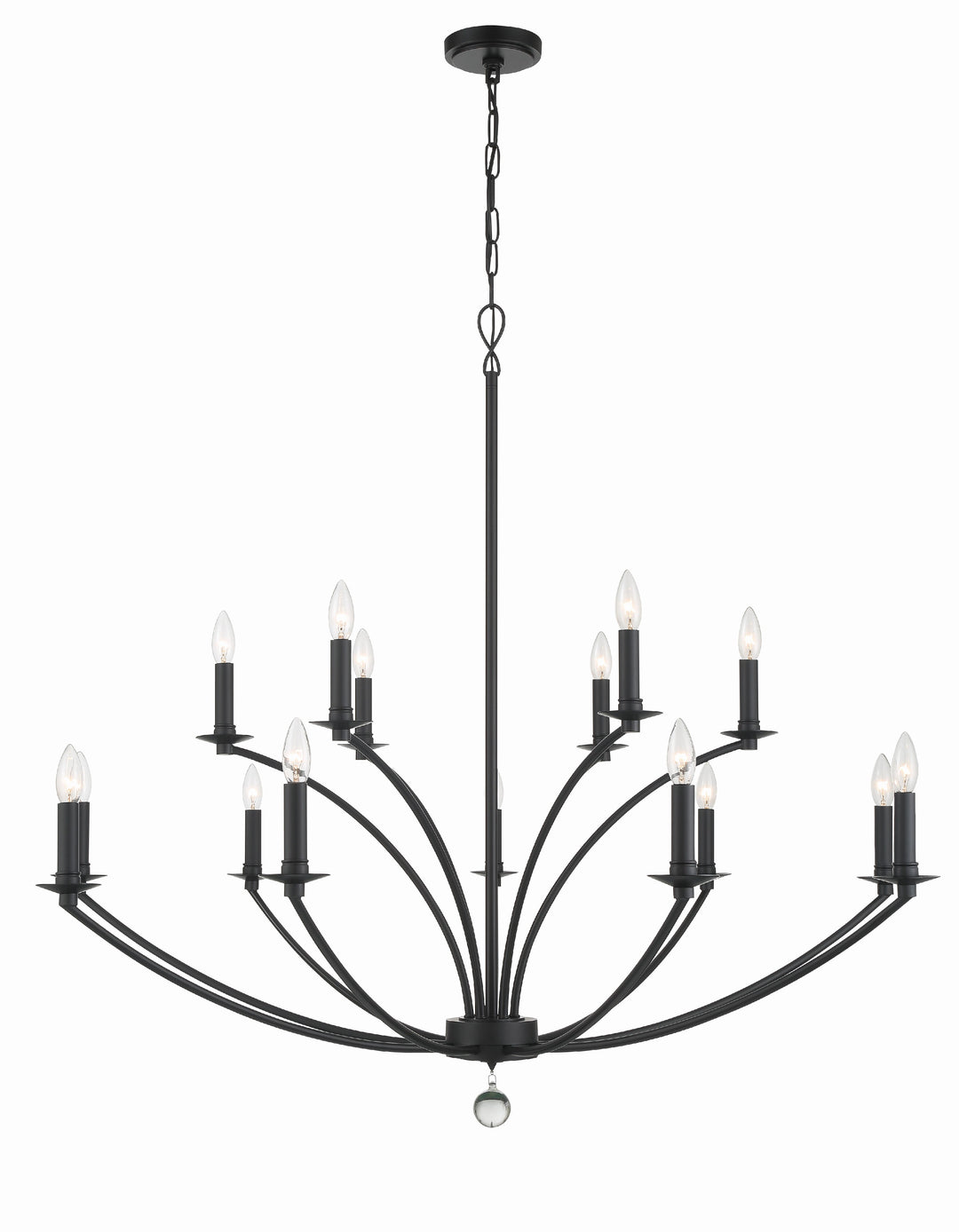 Mila 15 Light Black Chandelier
