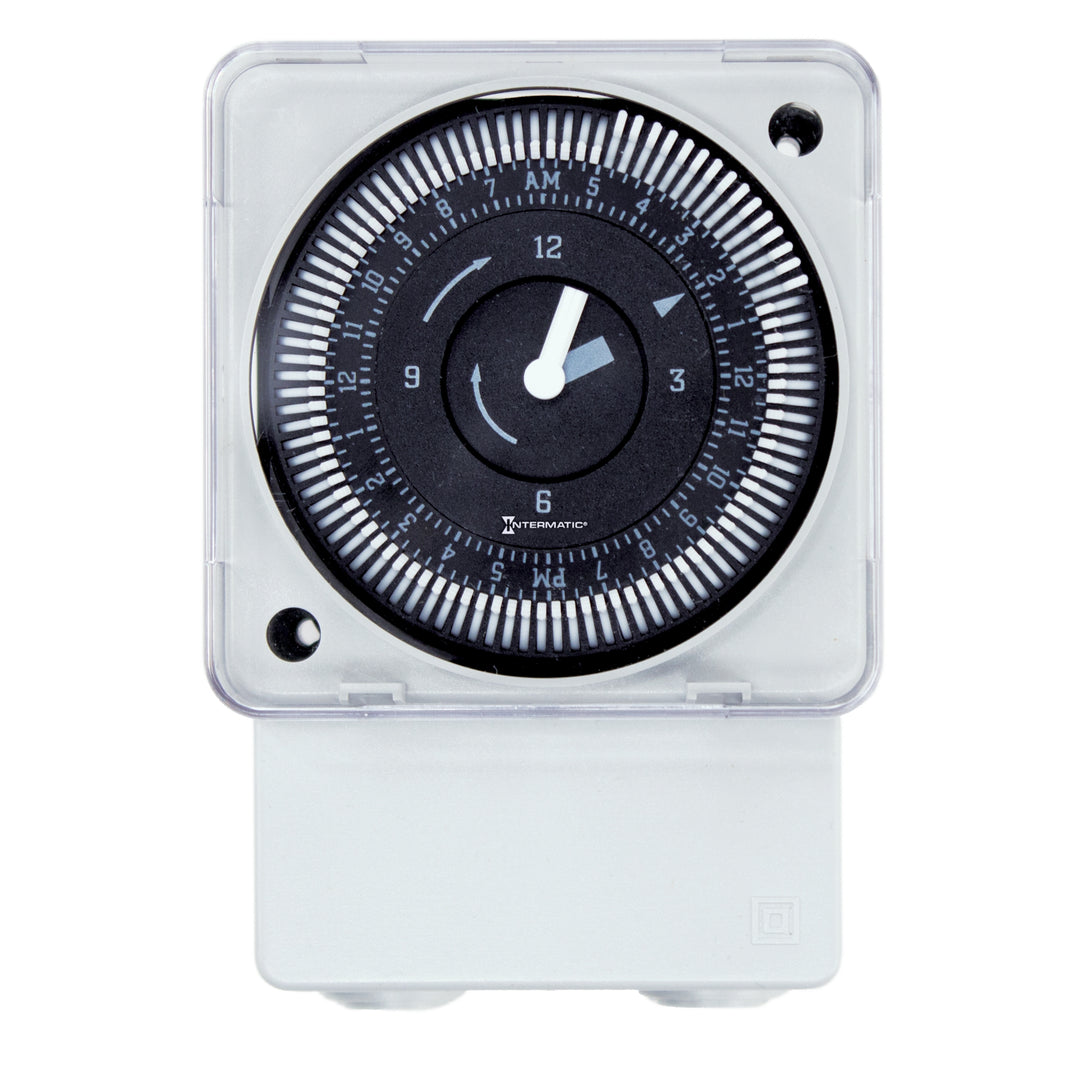 24-Hour 120V Electromechanical Surface/DIN Rail Mount Timer Module with Battery Backup and Manual Override, 15 Minute Intervals, 21A, SPDT