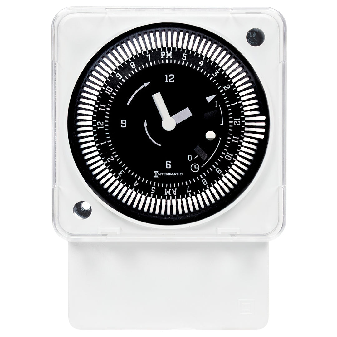 24-Hour 120V Electromechanical Surface/DIN Rail Mount Timer Module with Manual Override, 15 Minute Intervals, 21A, SPDT