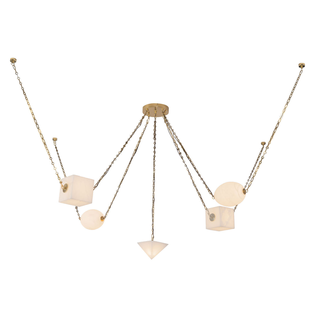 Mineral 5-Light Brass dimmable LED Chandelier