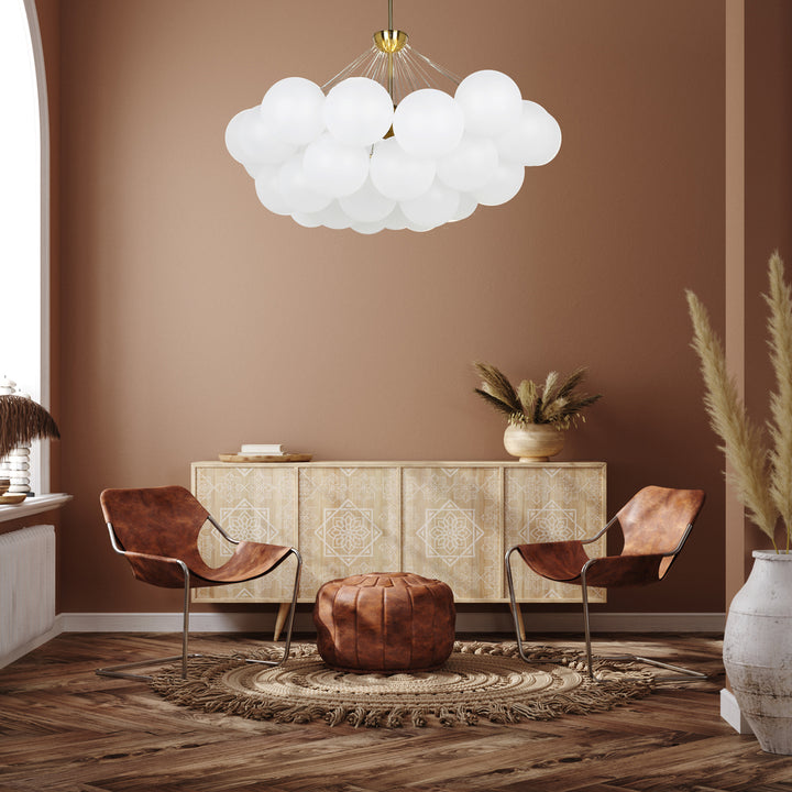 8LT Chandelier,  AGB w/ FR Glass