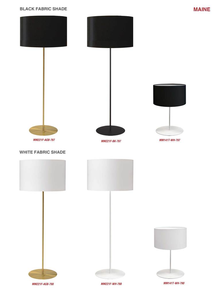 1LT Drum Floor Lamp w/ JTone White Shade AGB