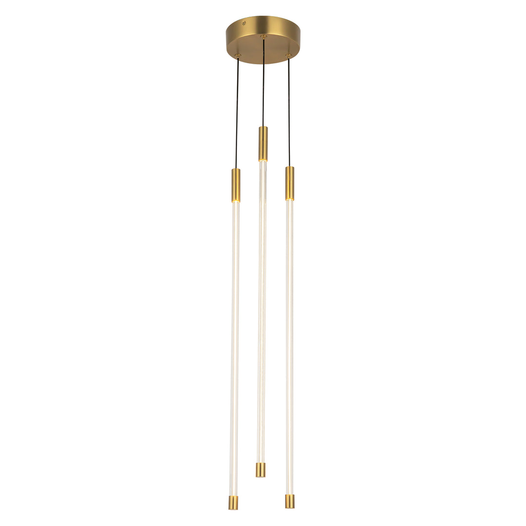 Motif 27-in Brushed Gold LED Multi Pendant