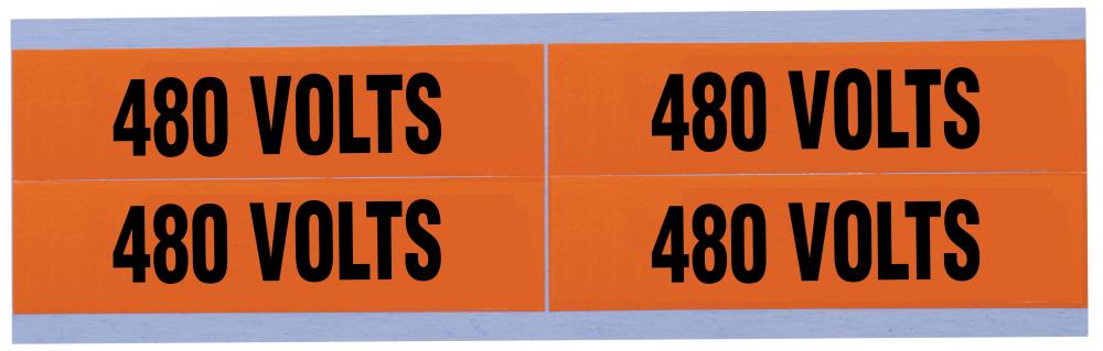 Voltage & Conduit Marker, "480V", Med, 4