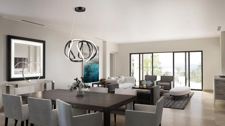 Mira 30W LED Pendant Black
