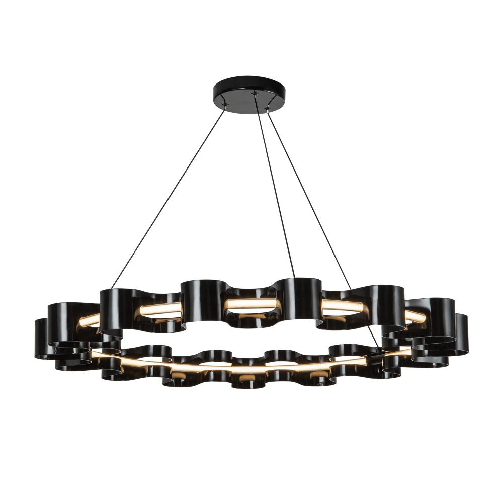 Nami 35-in Gloss Black LED Chandelier