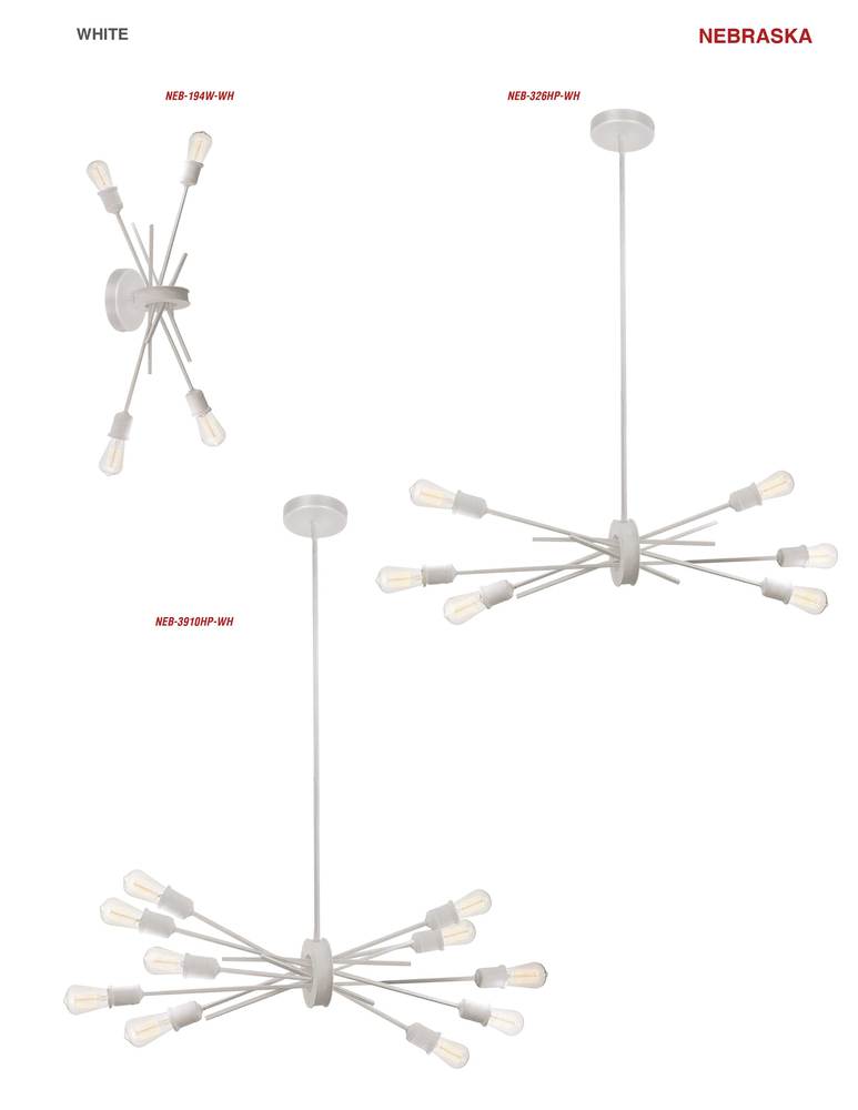 10LT Incandescent Horizontal Pendant Matte White