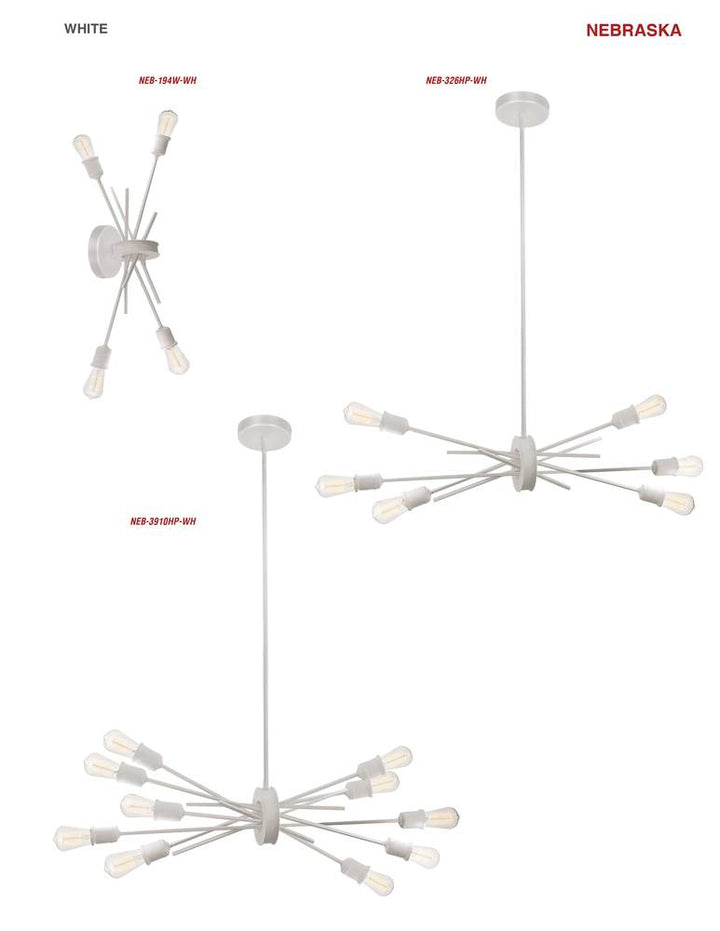 10LT Incandescent Horizontal Pendant Matte White