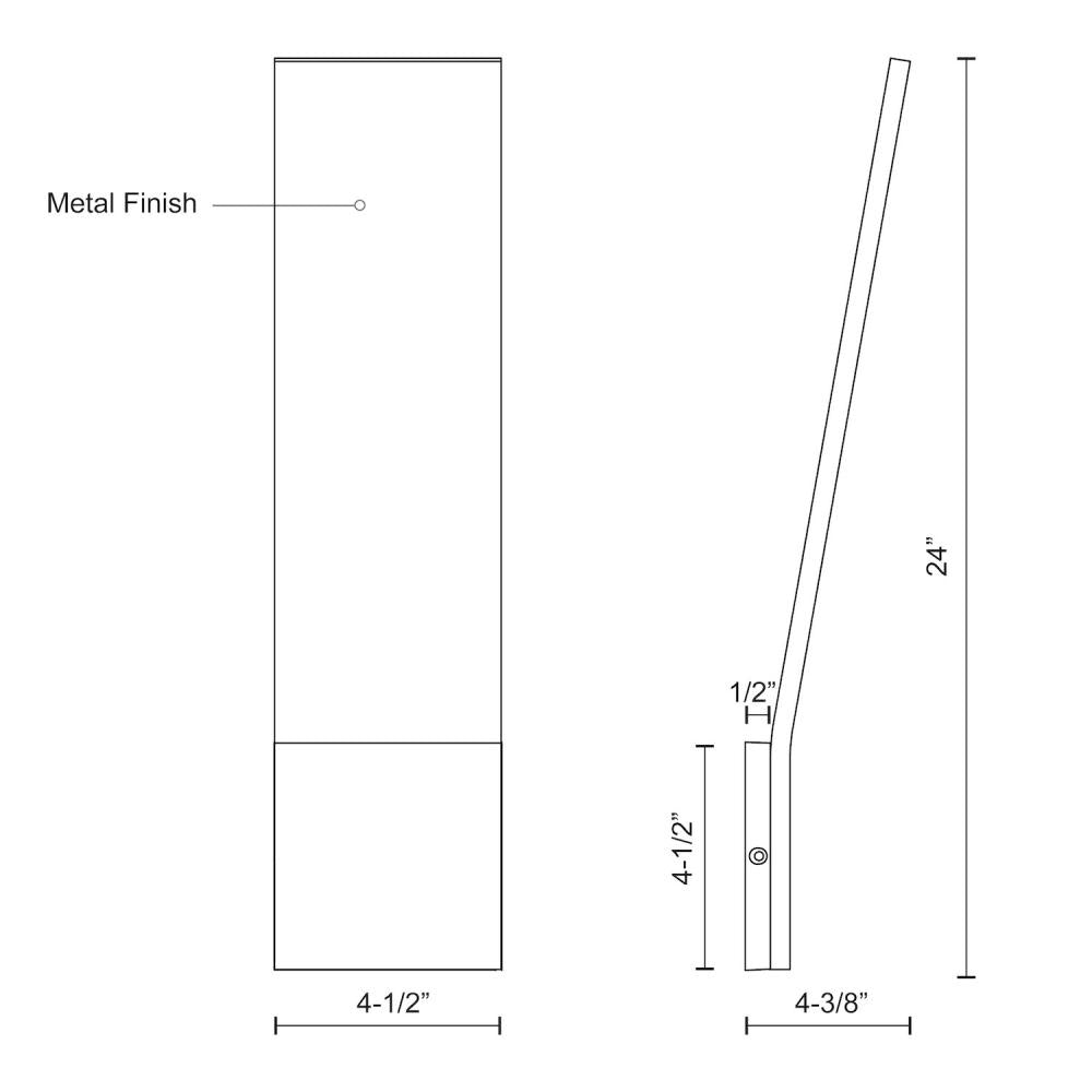 Nevis 24-in Graphite LED Exterior Wall Sconce