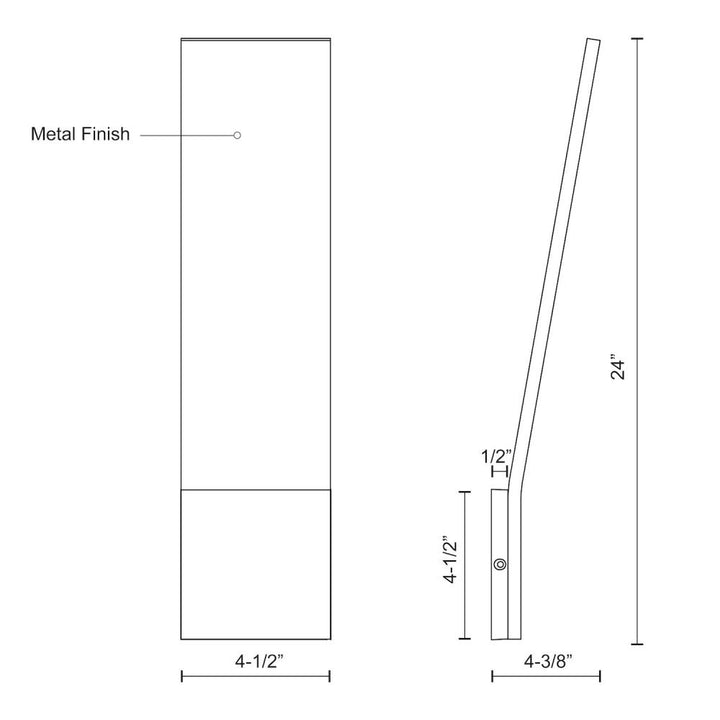 Nevis 24-in Graphite LED Exterior Wall Sconce