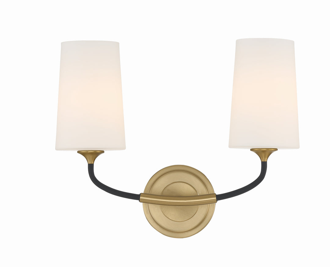 Niles 2 Light Black Forged + Modern Gold Sconce