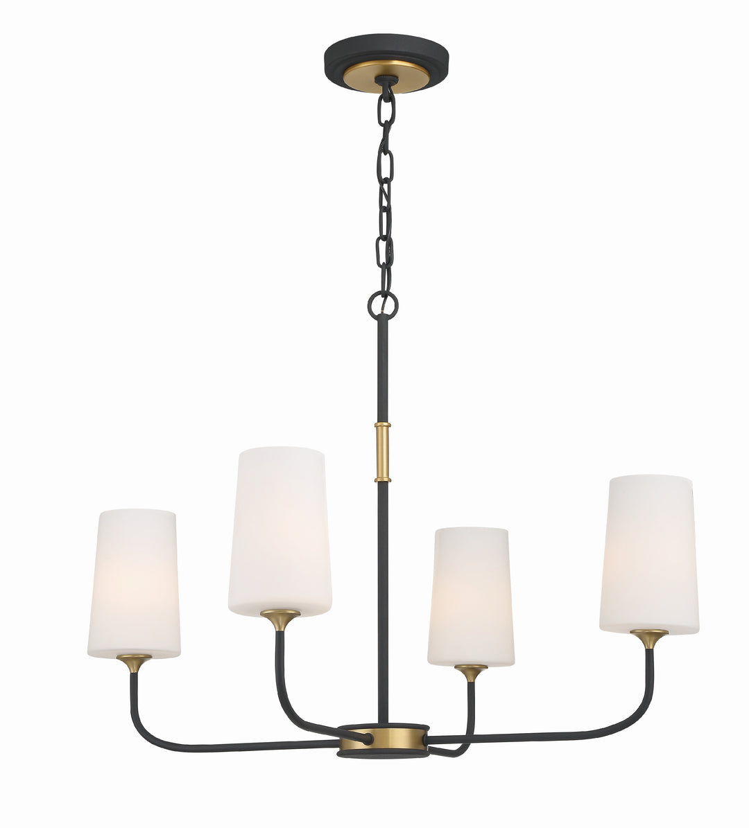 Niles 4 Light Black Forged + Modern Gold Chandelier