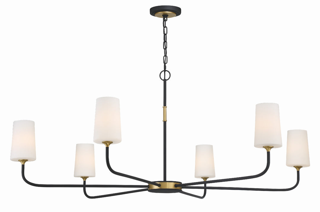 Niles 6 Light Black Forged + Modern Gold Chandelier