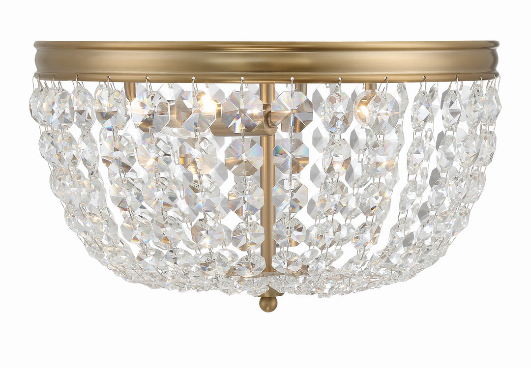 Nola 3 Light Vibrant Gold Flush Mount