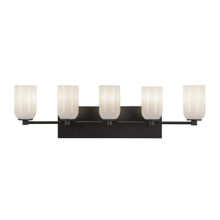 Nola 32-in Black/Glossy Opal Glass 5 Lights Vanity