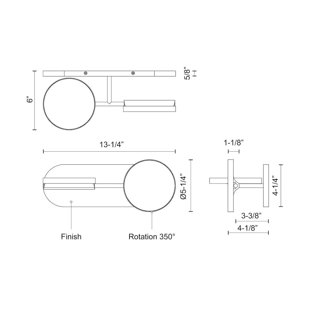 Novel 13-in Black LED Vanity