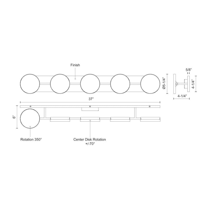 Novel 37-in Black LED Vanity