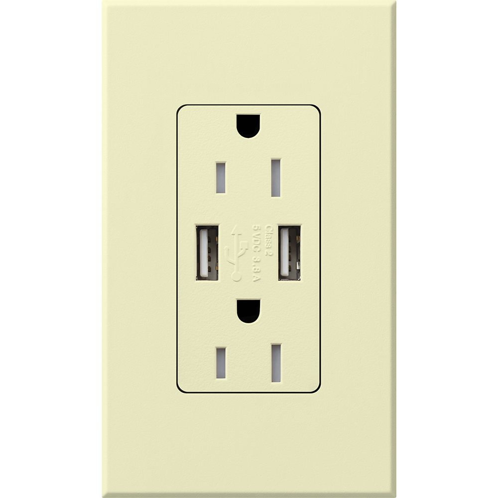 NT 15A USB TAMPER RESIST ALMOND