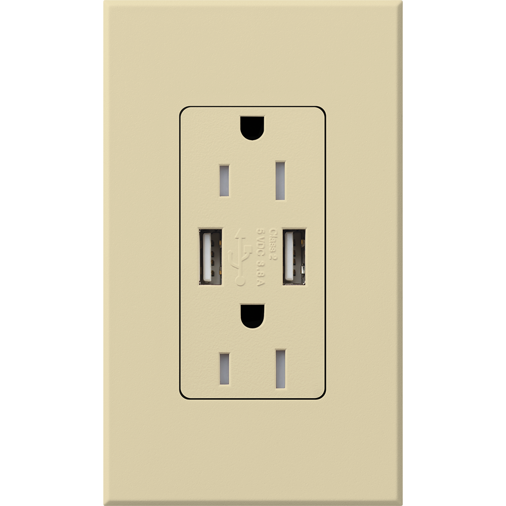 NT 15A USB TAMPER RESIST IVORY