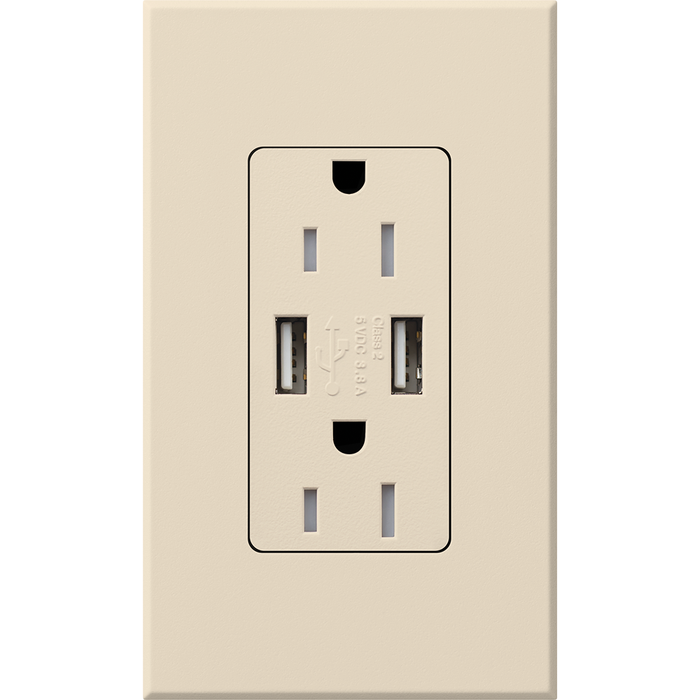 NT 15A USB TAMPER RESIST LIGHT ALMOND