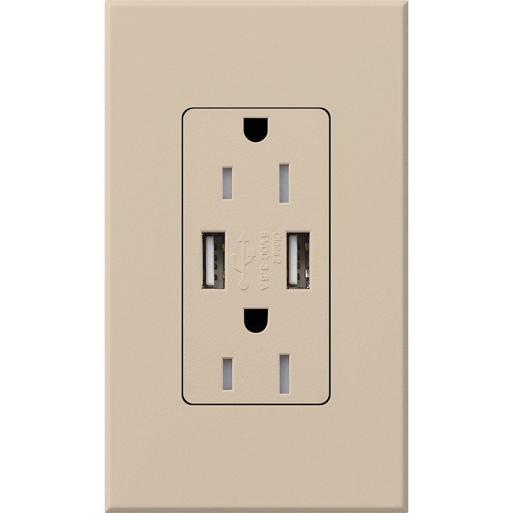 NT 15A USB TAMPER RESIST TAUPE