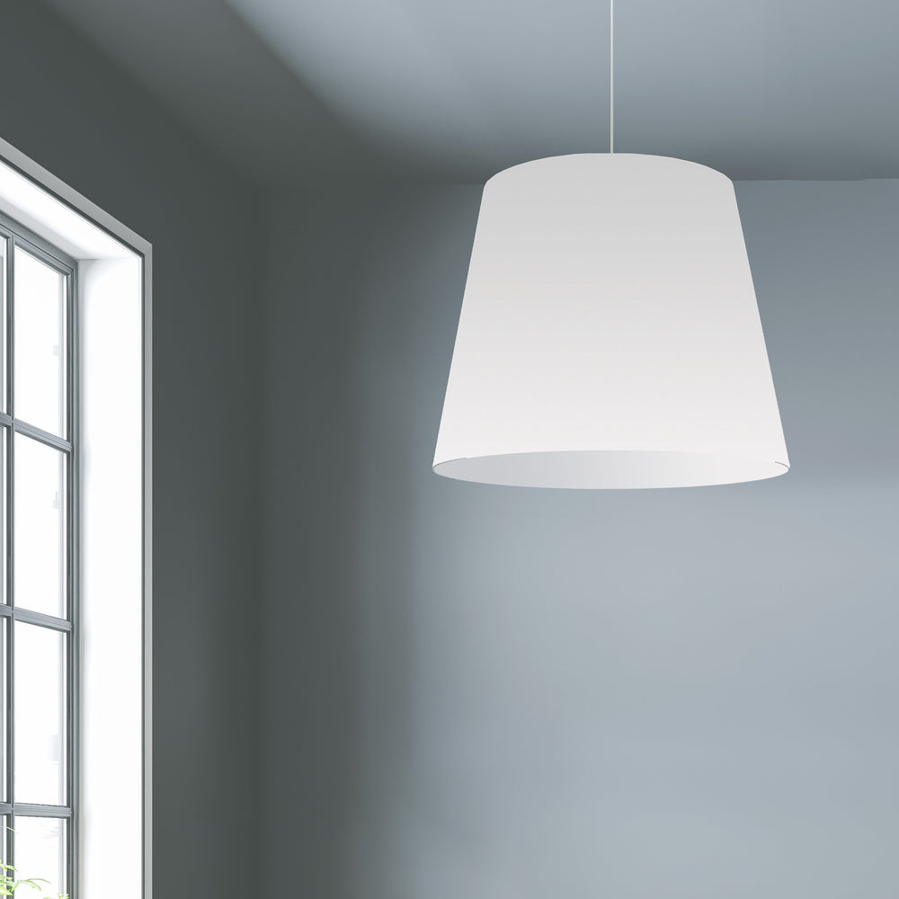 1LT Oversized Drum Pendant Large Wht Shade