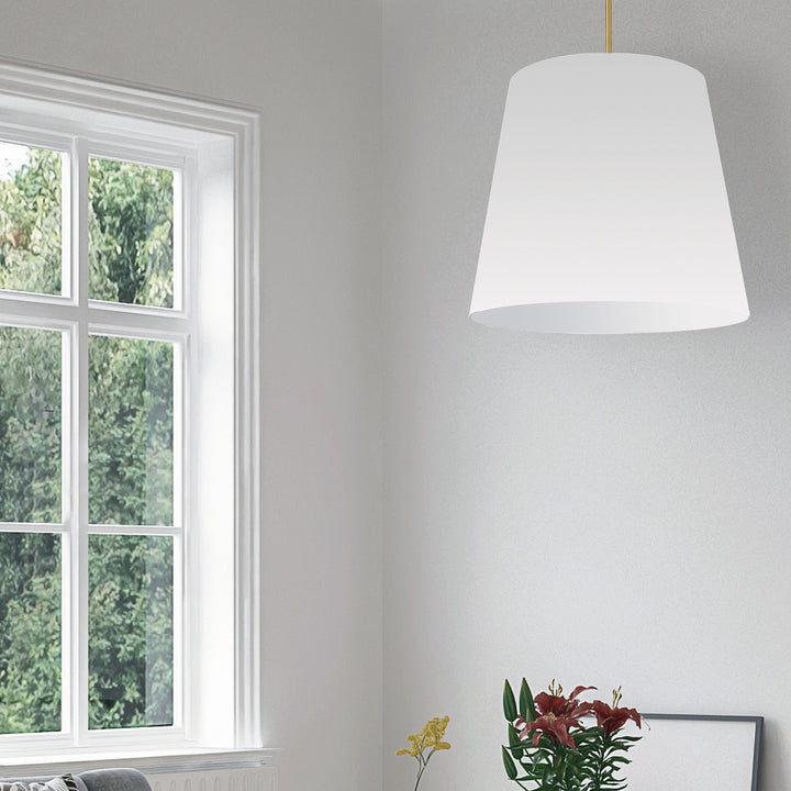 1LT Oversized Drum Pendant Large, WH Shade