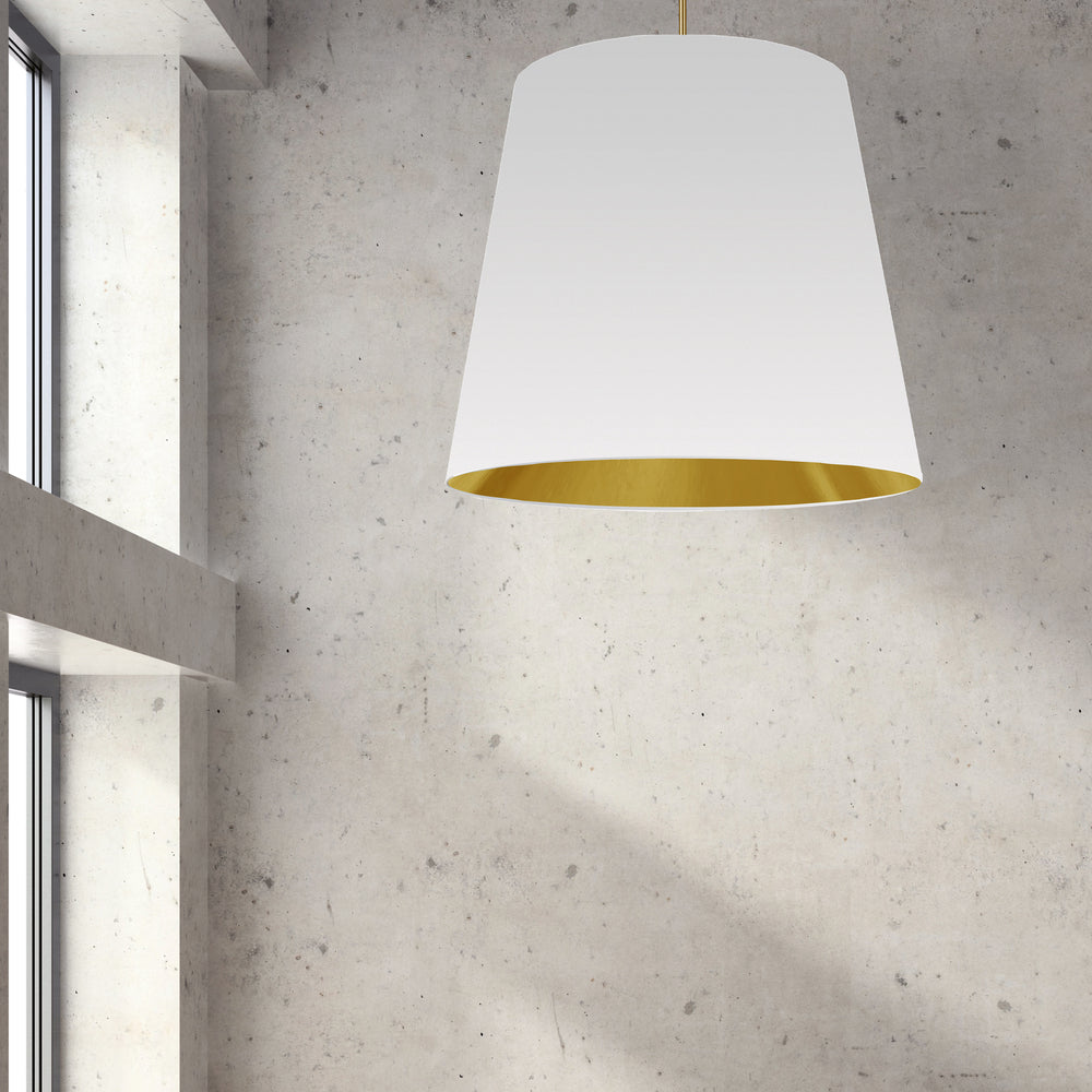 1LT Oversized Drum Pendant X-Large, WH/GLD Shade