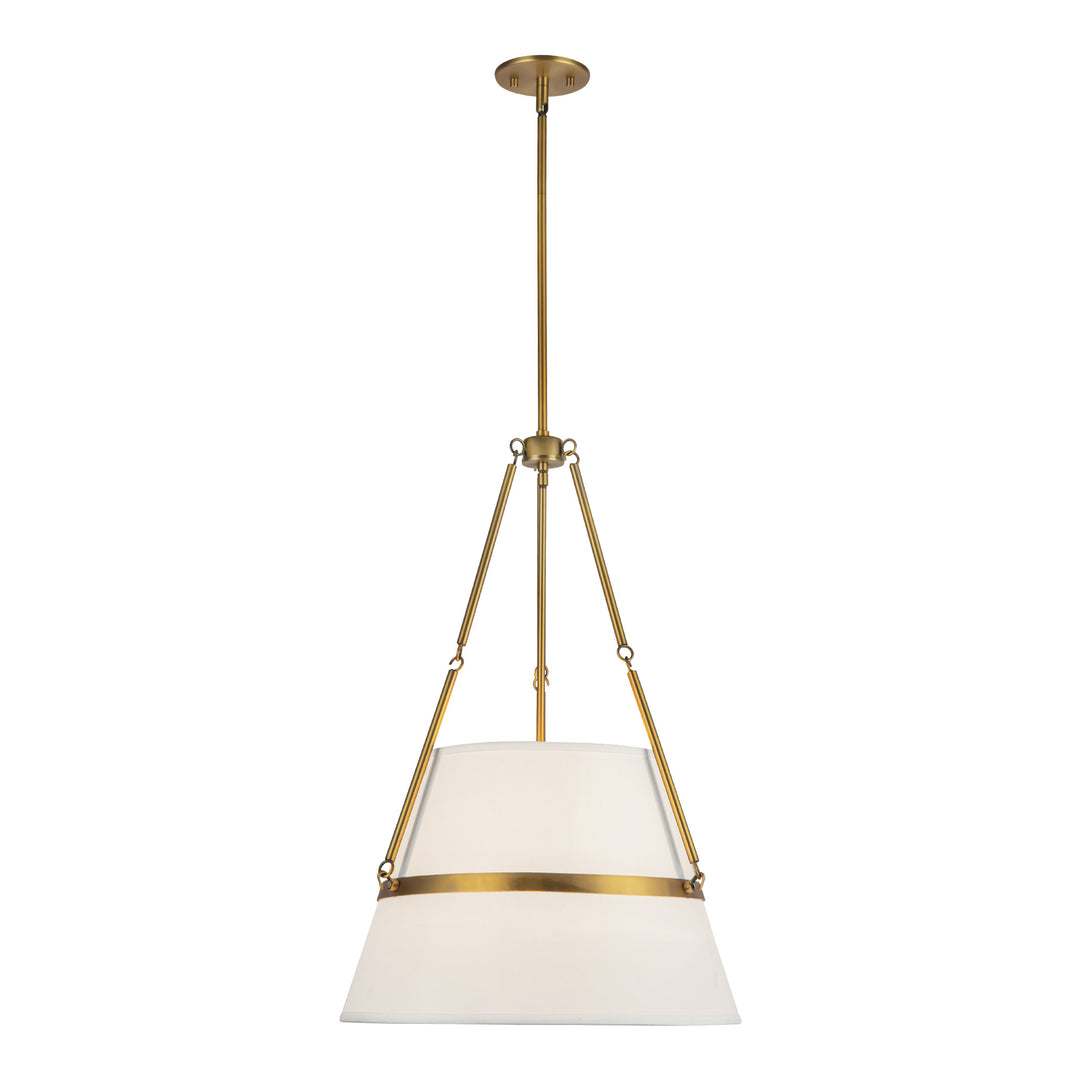 Oliver 18-in Aged Gold/White Linen 1 Light Pendant