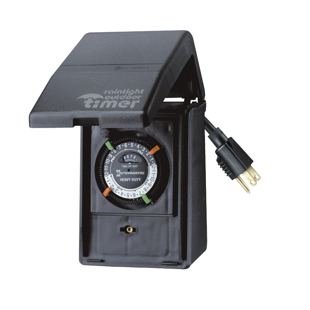Outdoor Mechanical Plug-In Timer with Built-In Enclosure.