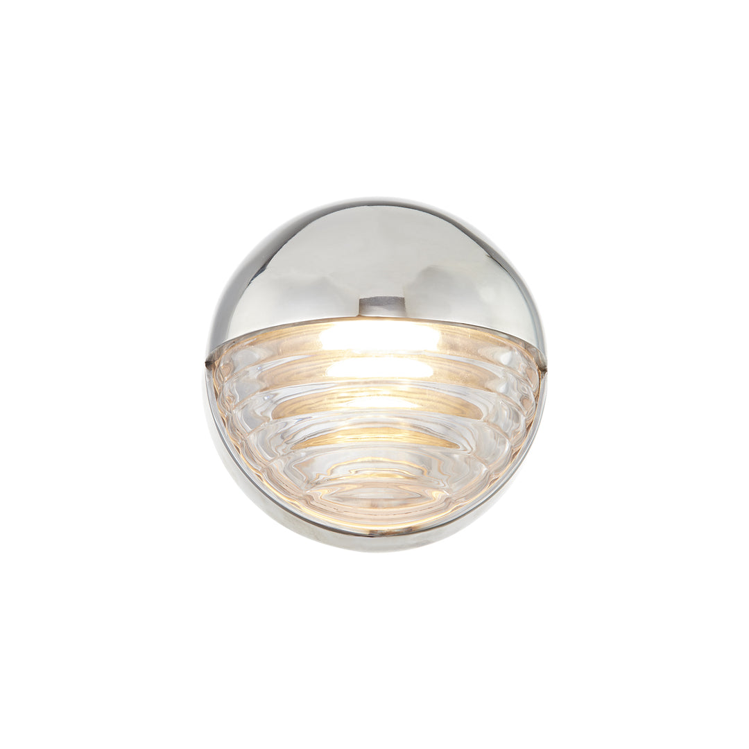 Palais 6-in Polished Nickel/Ribbed Glass LED Wall/Vanity
