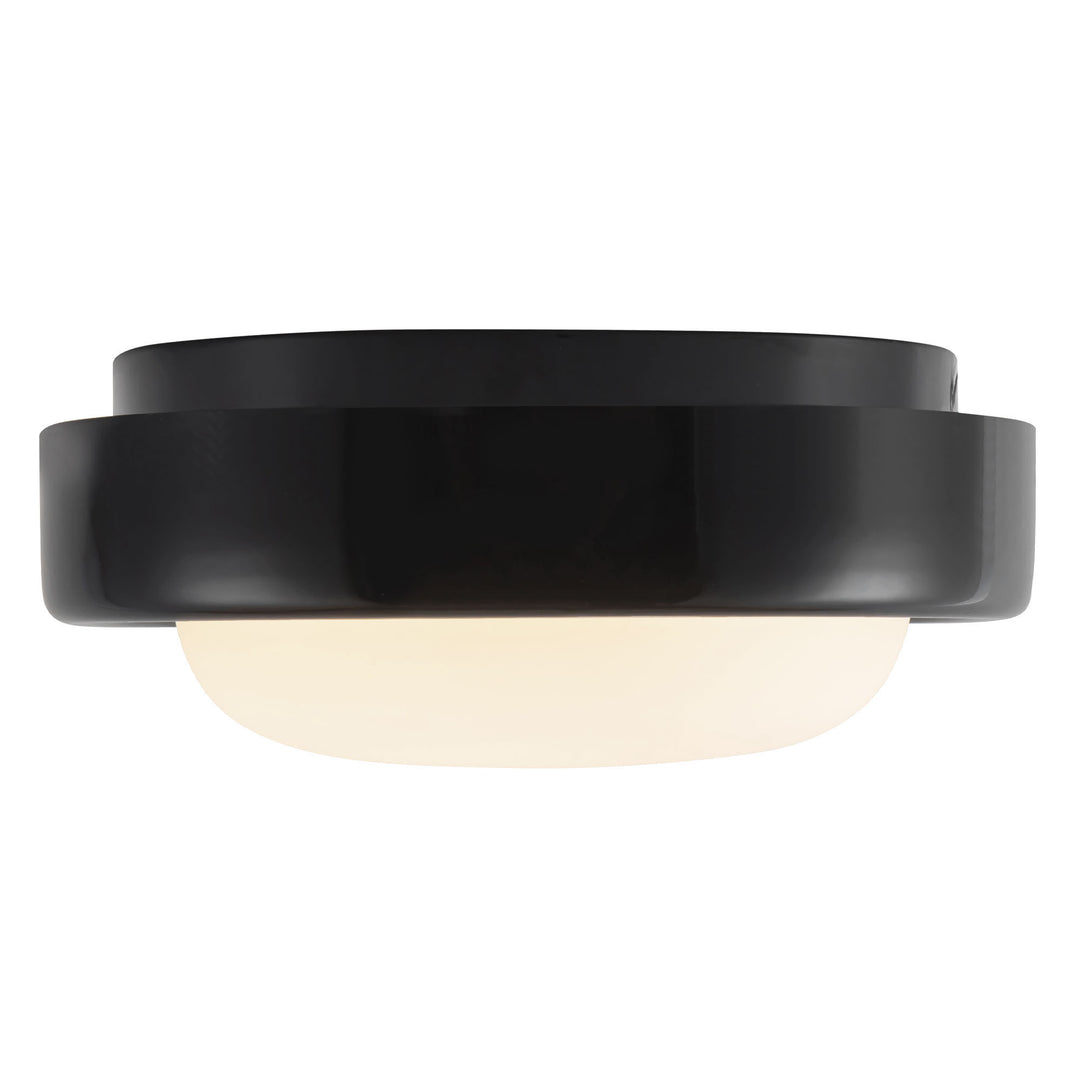 Pebble 8-in Black dimmable LED Flush Mount