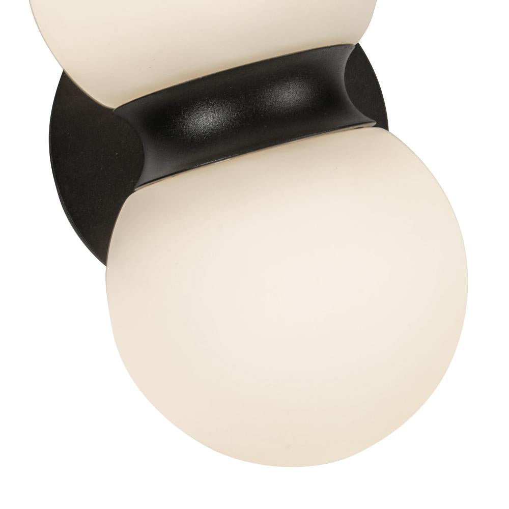 Peri 9-in Black/Opal Glass LED Exterior Wall