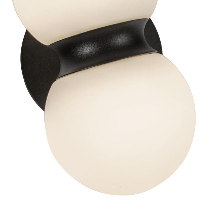 Peri 9-in Black/Opal Glass LED Exterior Wall