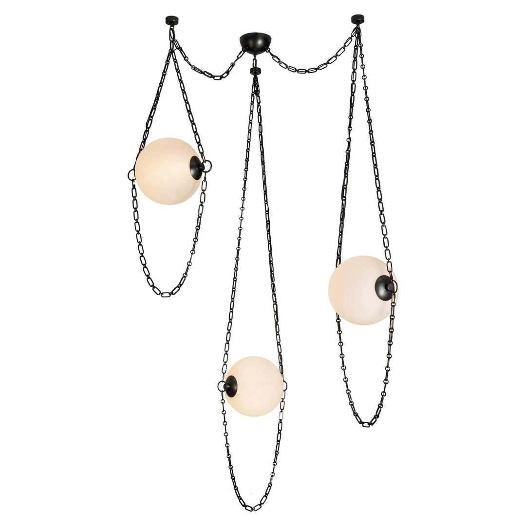 Petra  3 Light Black dimmable LED Chandelier