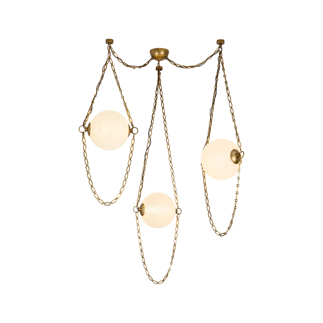Petra  3 Light Brass dimmable LED Chandelier