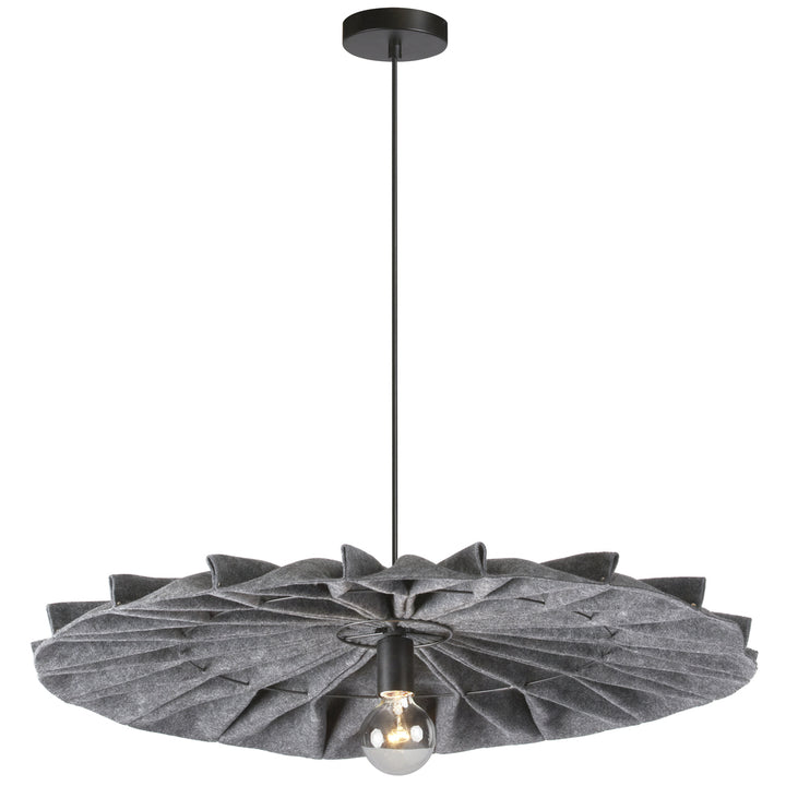 1LT Incandescent Pendant, MB w/ GRY Felt Shade