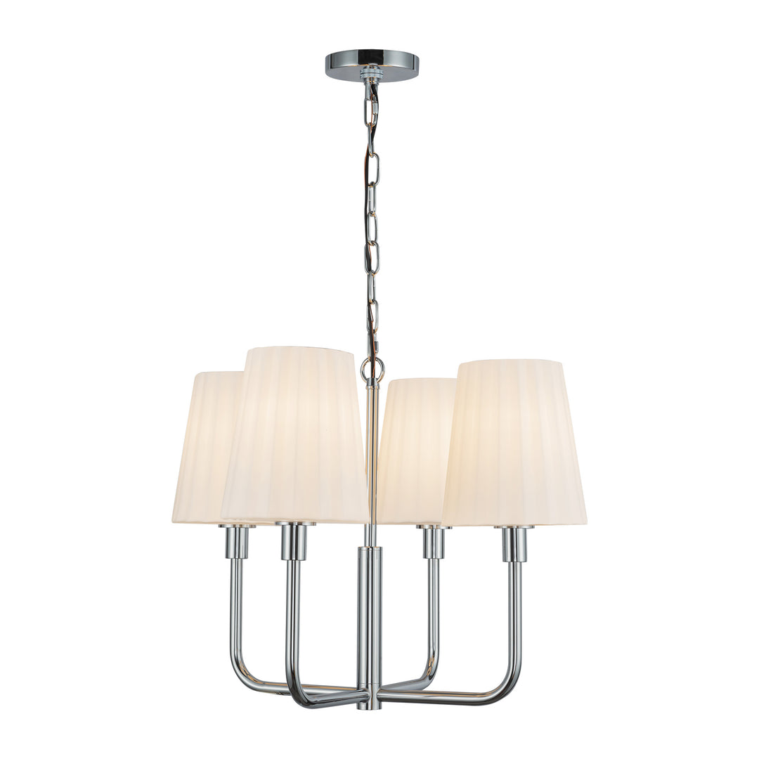 Plisse 23-in Chrome/Opal Matte Glass 4 Lights Chandeliers