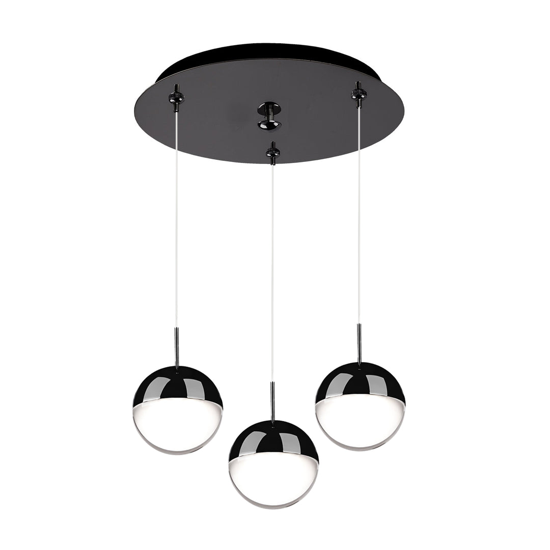 Pluto 11-in Black Chrome 3-Light Multi Pendant
