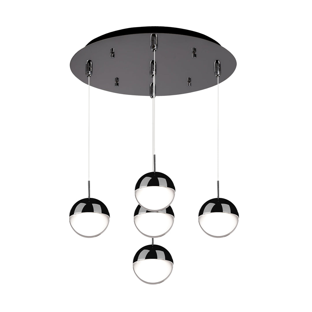 Pluto 14-in Black Chrome 5-Light Multi Pendant