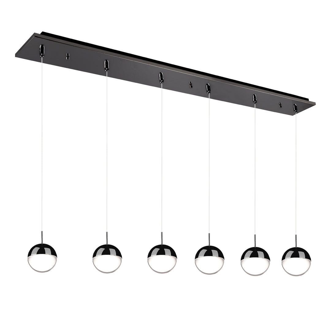 Pluto 42-in Black Chrome 6-Light Multi Pendant