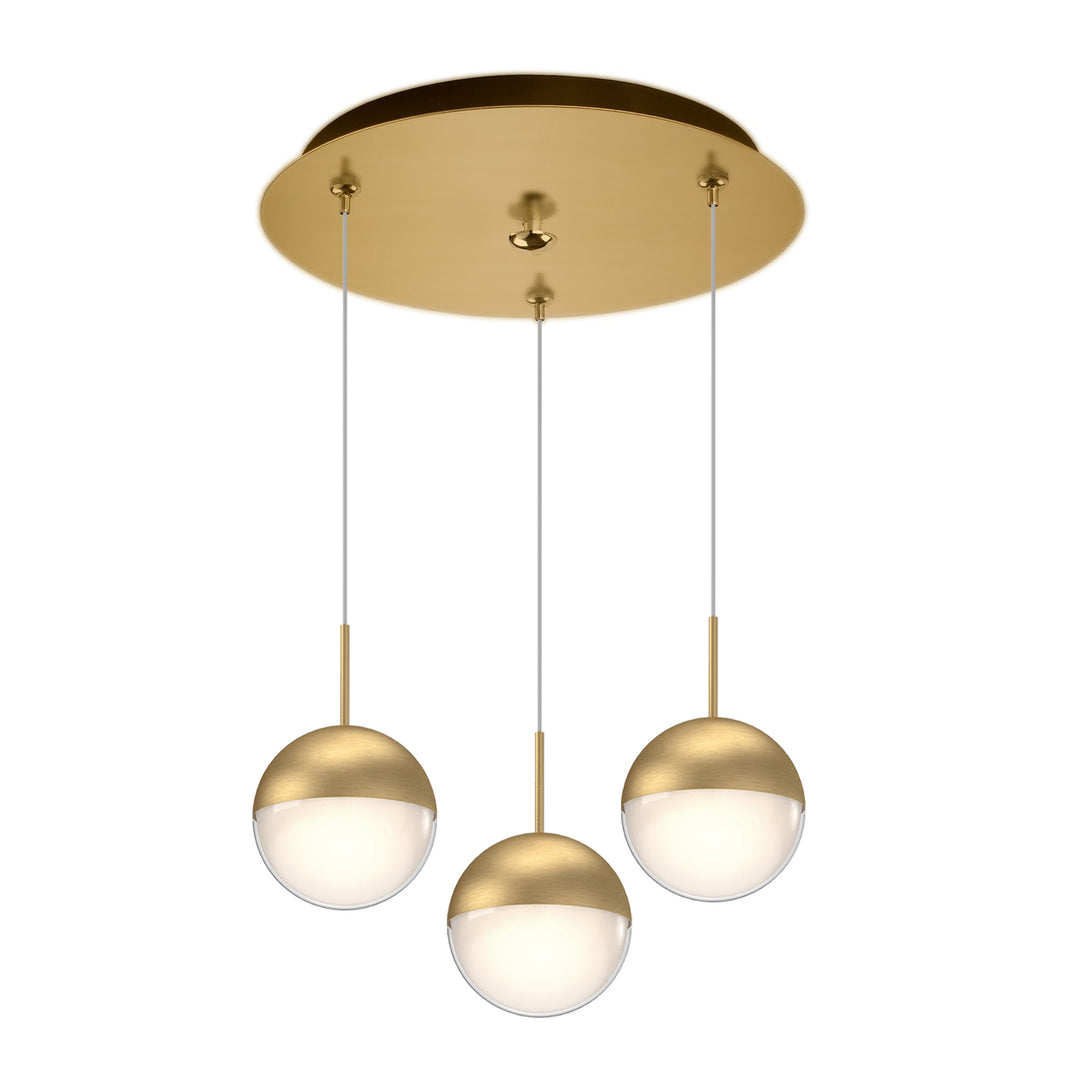 Pluto 12-in Brushed Gold 3-Light Multi Pendant