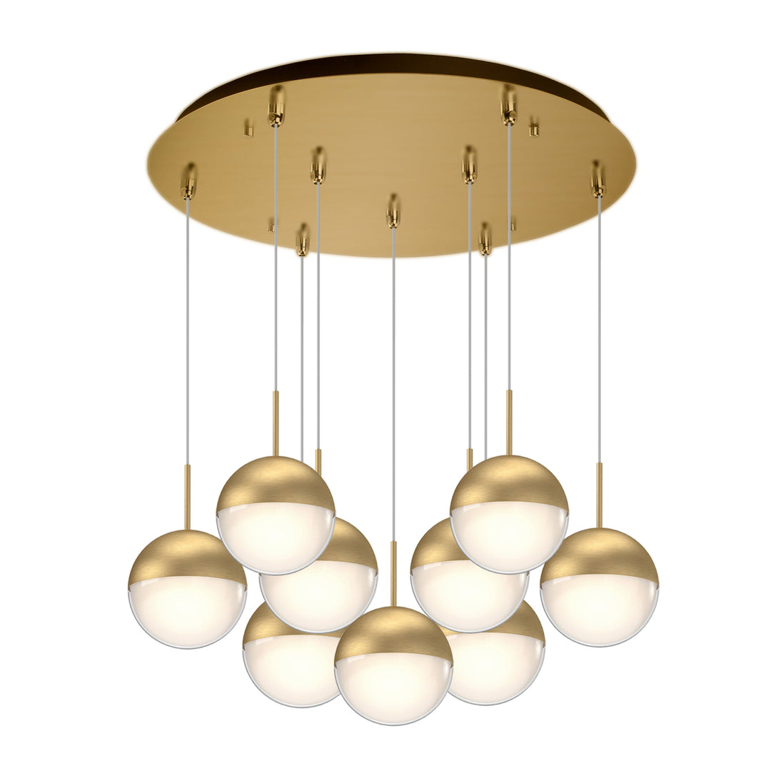 Pluto 18-in Brushed Gold 9-Light Multi Pendant